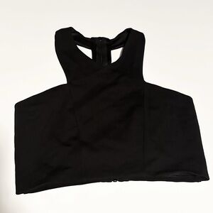 Express Black Zip Up Crop Top Size Medium